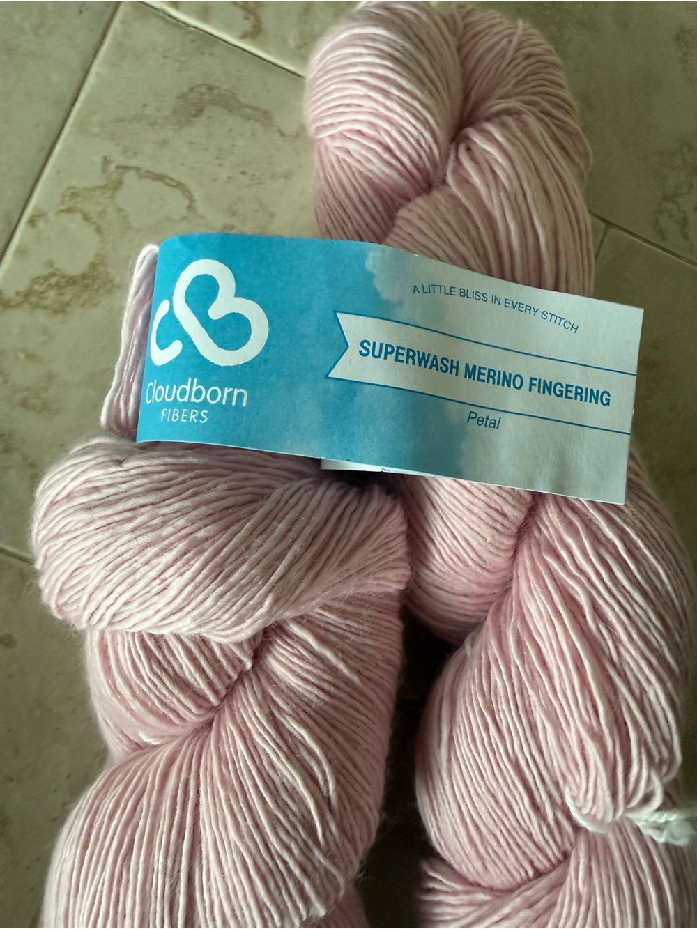Superwash Merino Fingering Scarf Yarn - Petal Pink